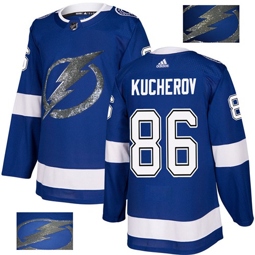 Adidas Lightning #86 Nikita Kucherov Blue Home Authentic Fashion Gold Stitched NHL Jersey - Click Image to Close